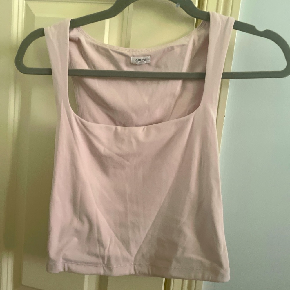 Garage Pink Squareneck Tank Top